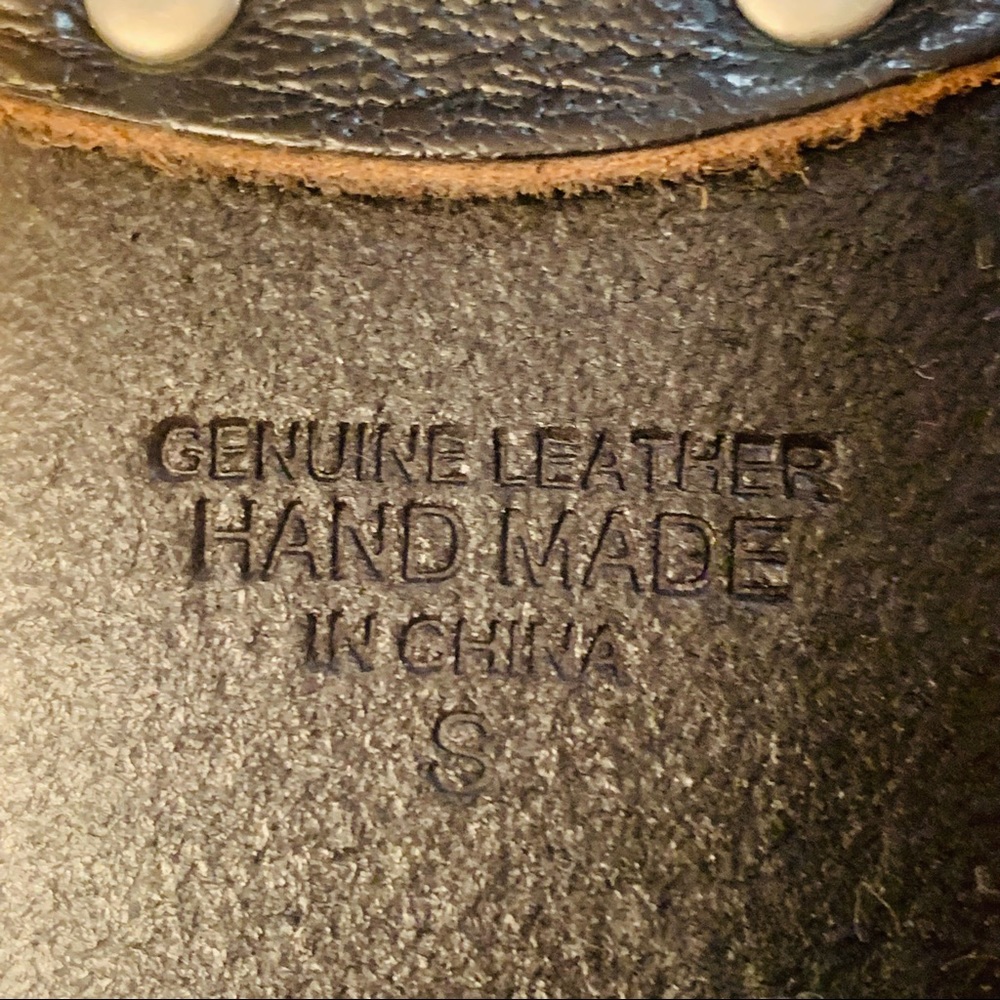 Linea Pelle Italian Leather Black Studded Belt sz S - Picture 7 of 13
